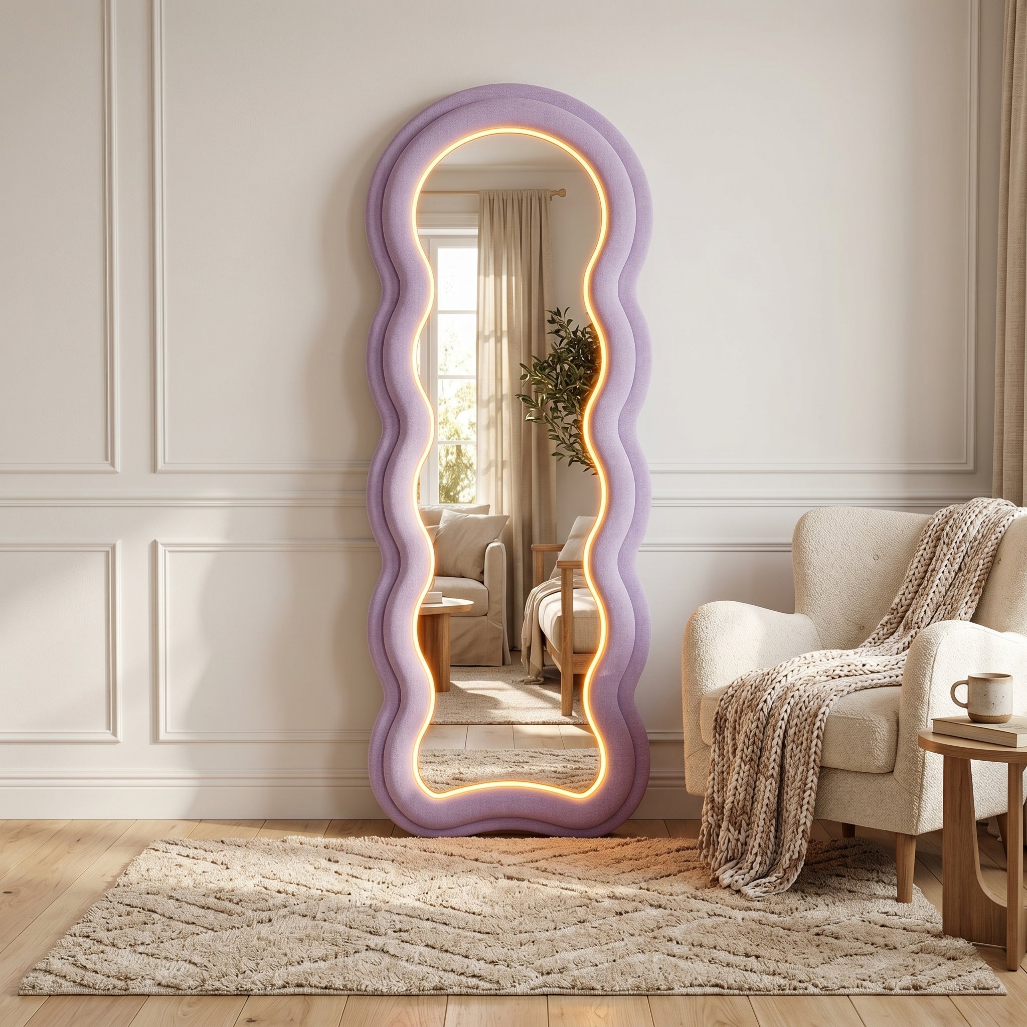 Wavy Full-Length Floor Mirror
