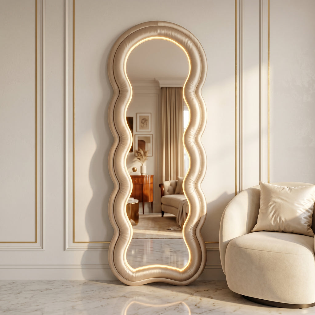 Wavy Full-Length Floor Mirror