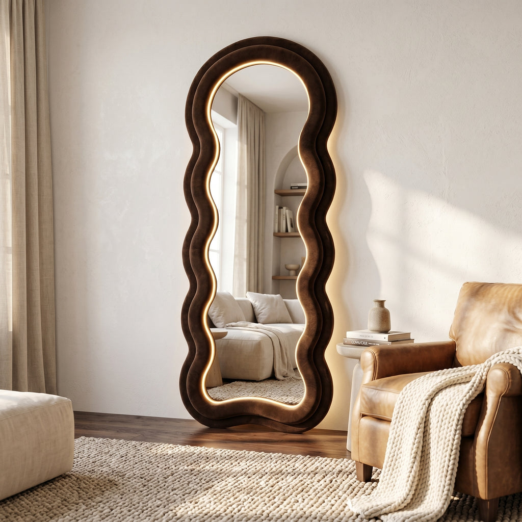 Wavy Full-Length Floor Mirror