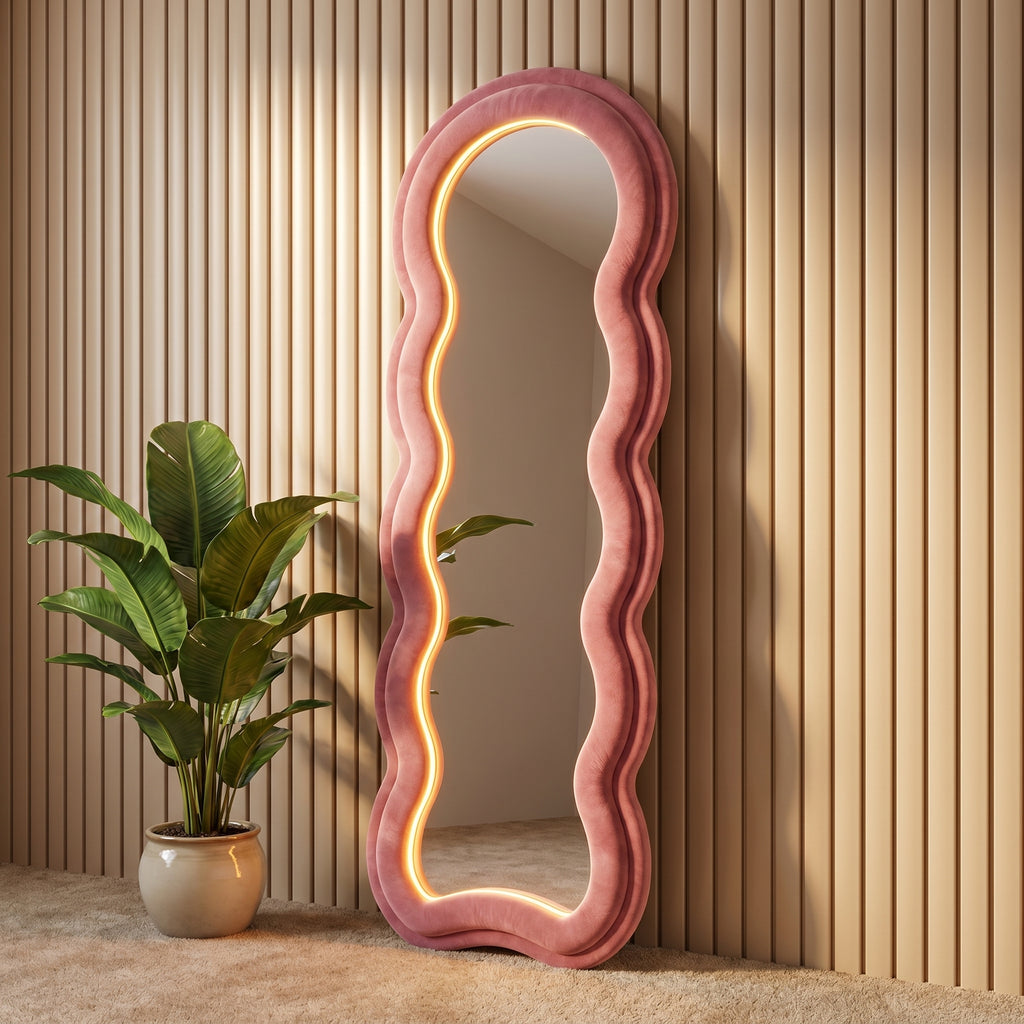 Wavy Full-Length Floor Mirror