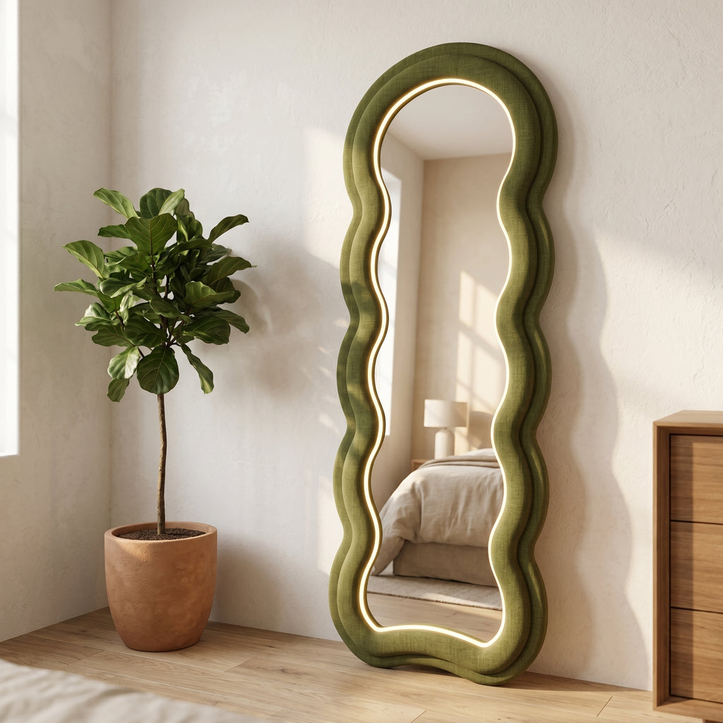 Wavy Full-Length Floor Mirror