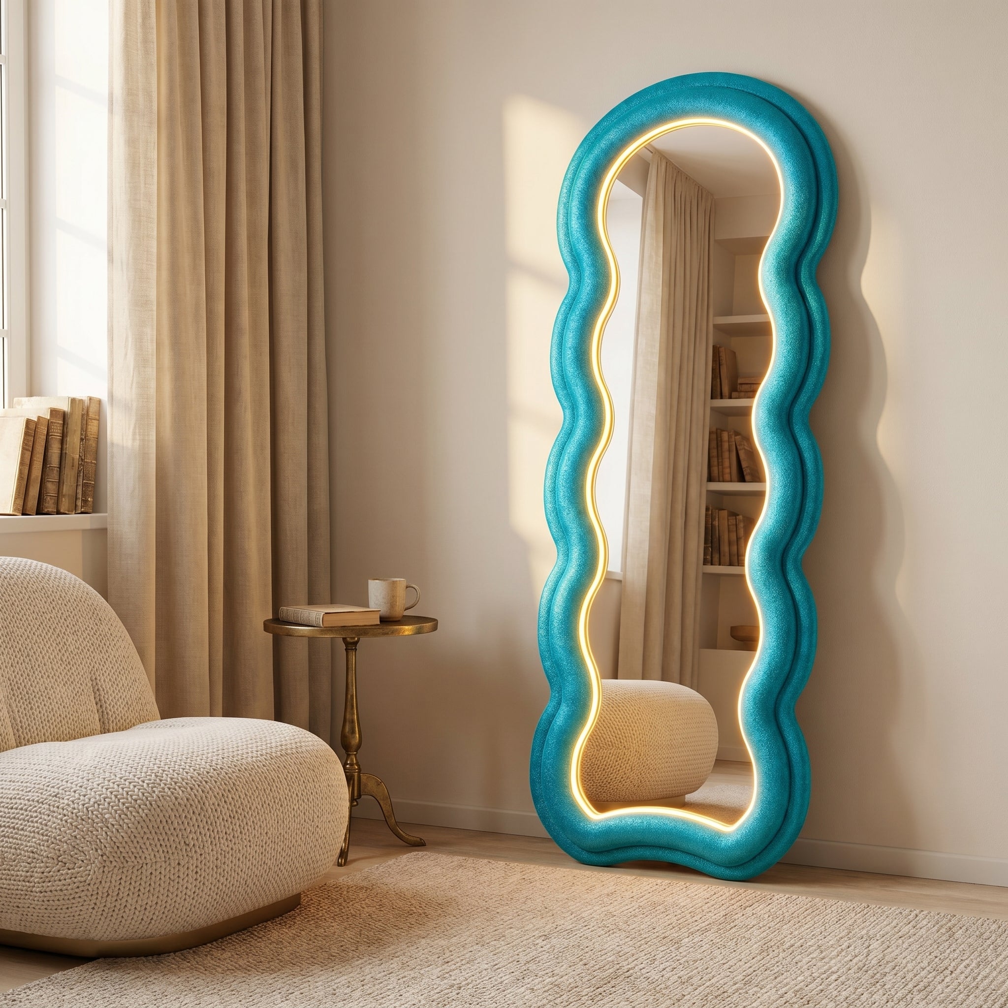 Wavy Full-Length Floor Mirror
