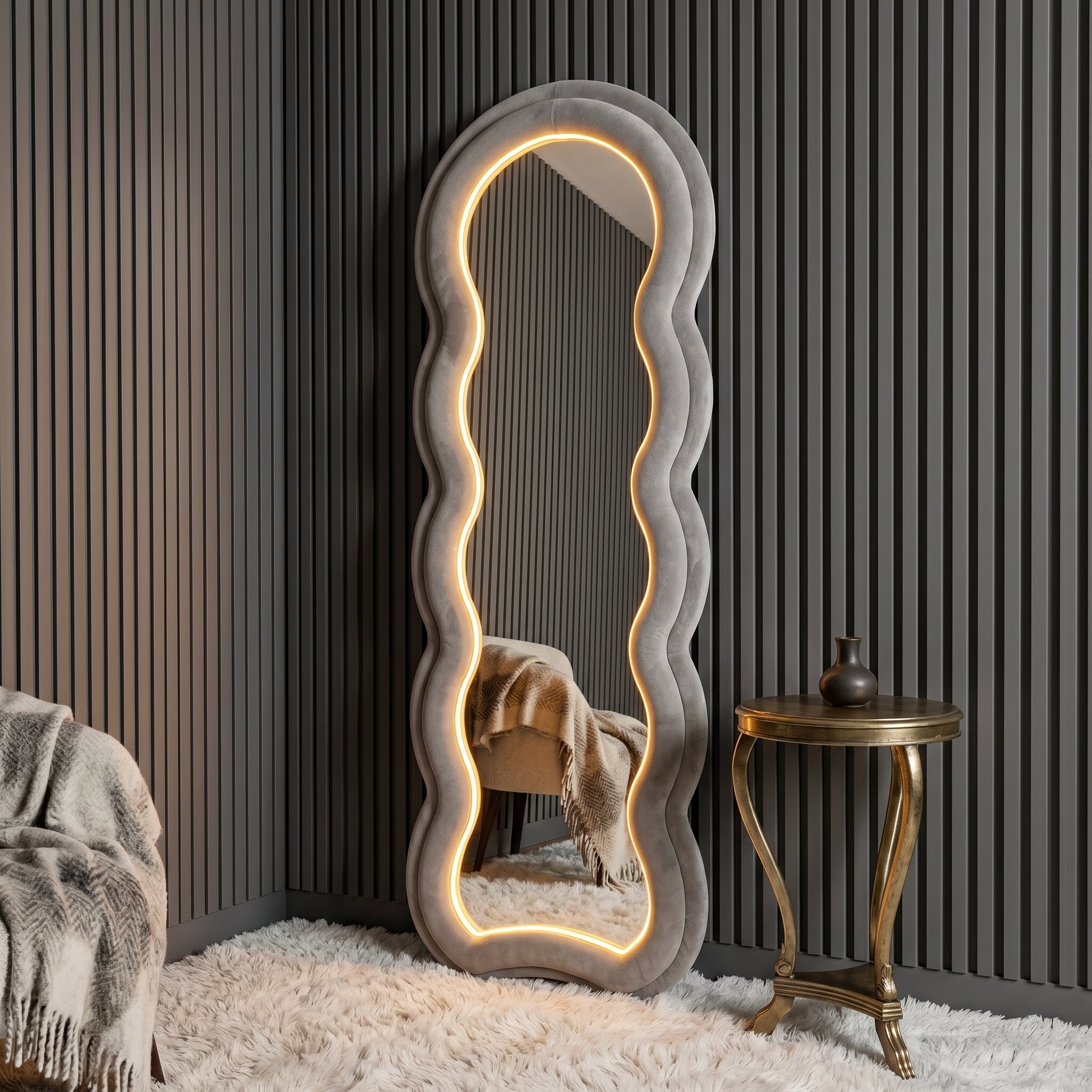 Wavy Full-Length Floor Mirror