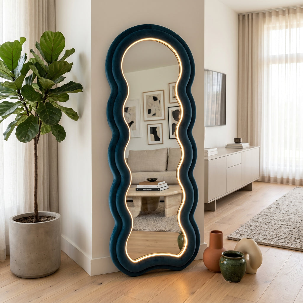 Wavy Full-Length Floor Mirror