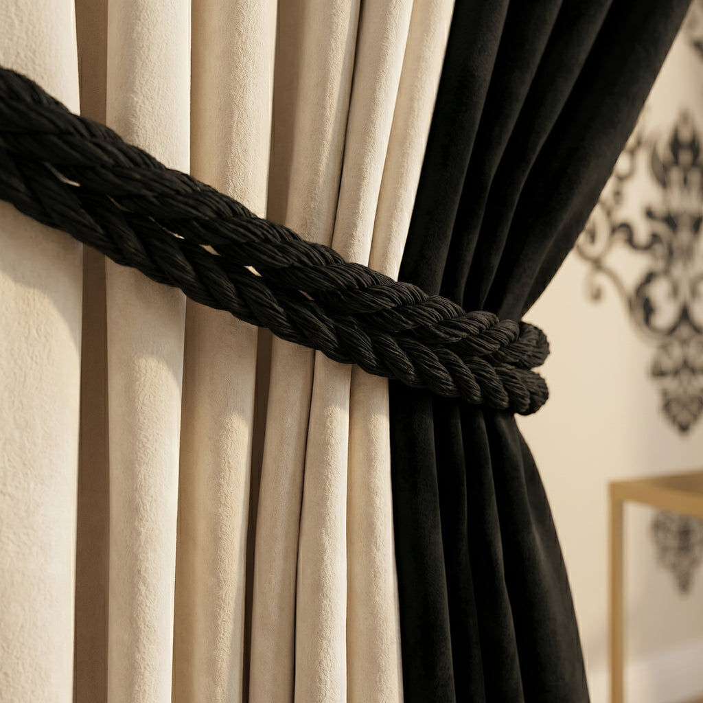 Noir Damask Elegance Drapes