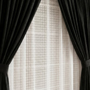 Premium Jet Black Drapes with Lattice Sheer