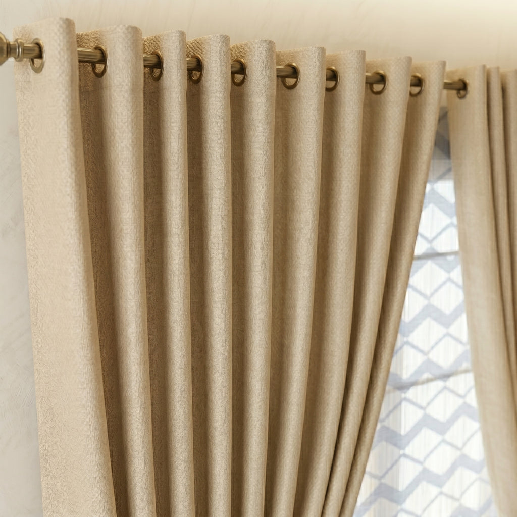 SilkBeige Diamond Sheer Curtain