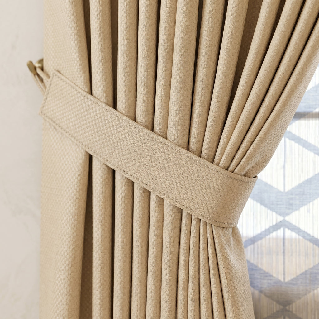 SilkBeige Diamond Sheer Curtain